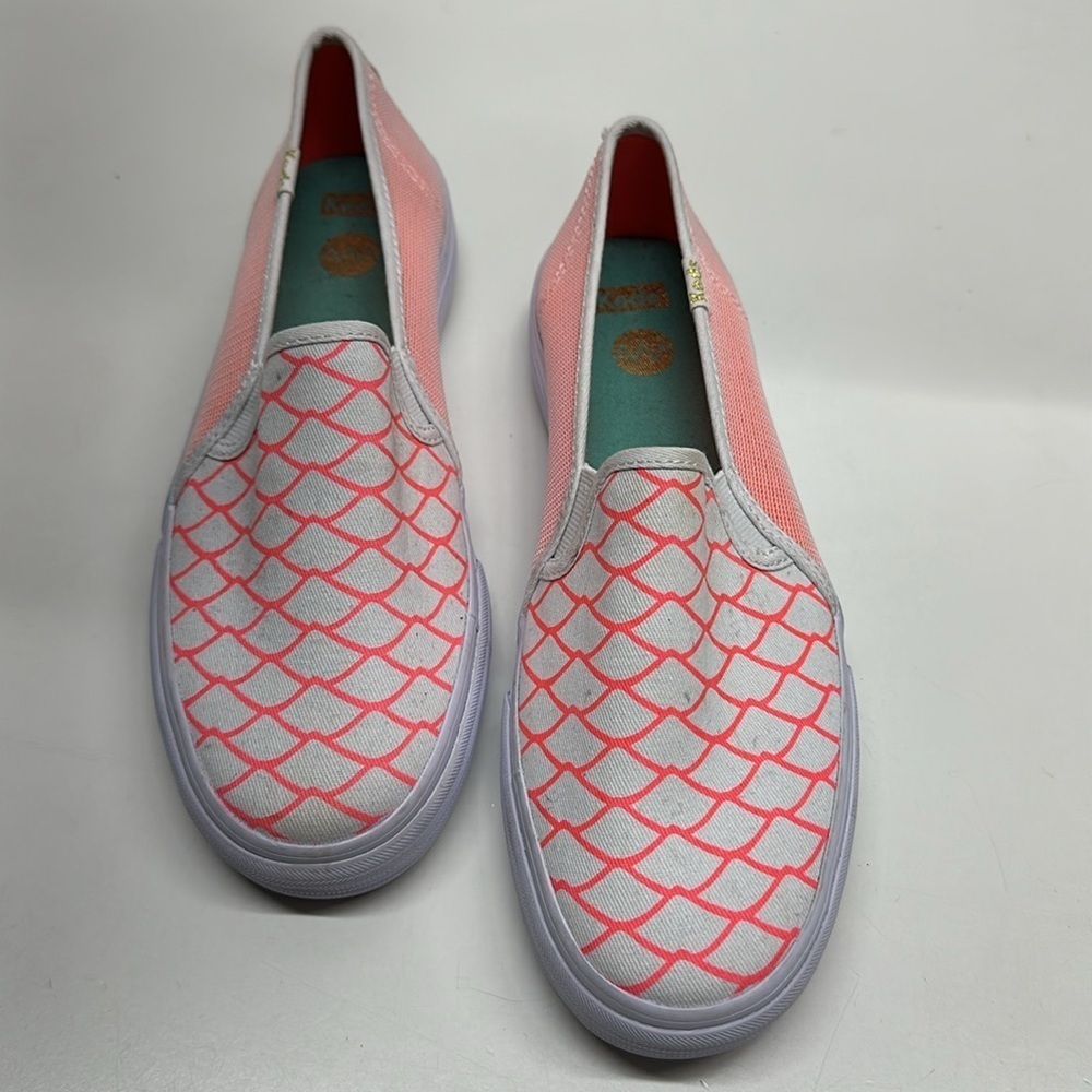 Keds x Alaina Marie Sneakers Slip On Canvas Laceless Shoes Mermaid Pink White 7